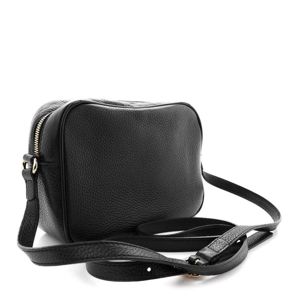 Pebbled Calfskin Small Soho Disco Bag Black product image 3, provided for visual reference and product detail review