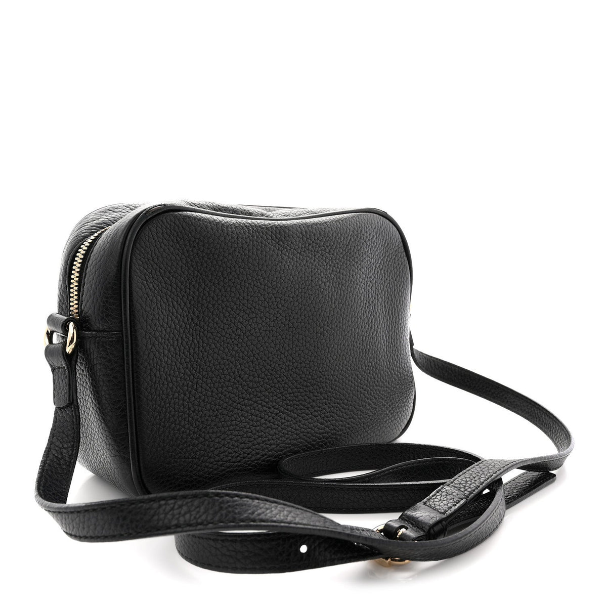 Pebbled Calfskin Small Soho Disco Bag Black product image 3, provided for visual reference and product detail review
