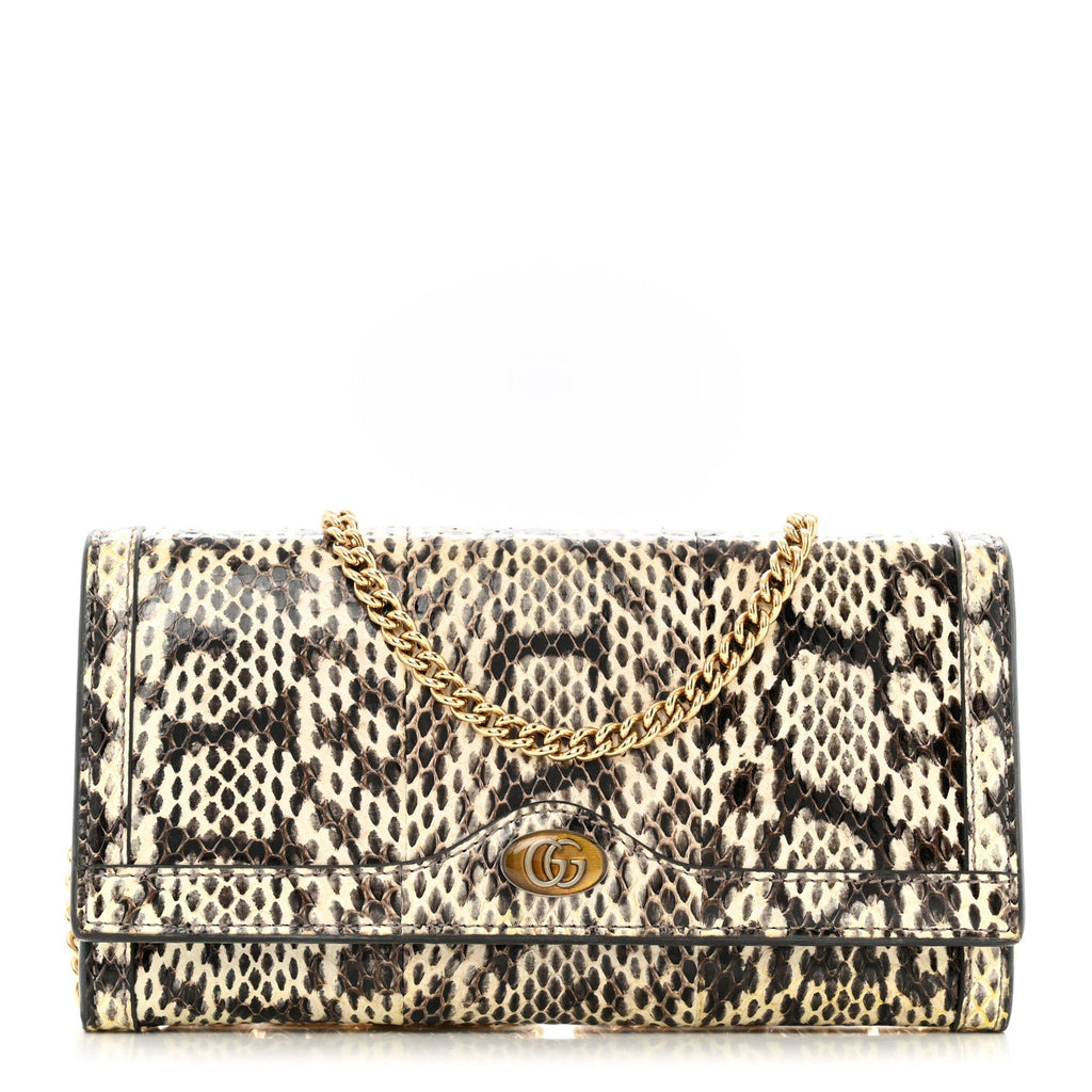 Snakeskin GG Ophidia Wallet On Chain Roccia product image 1, provided for visual reference and product detail review