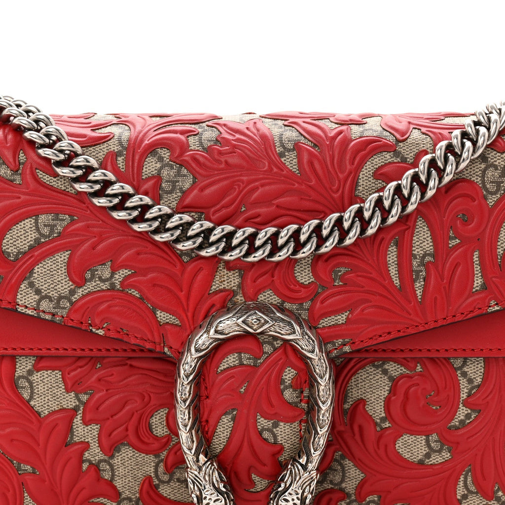 GG Supreme Monogram Arabesque Dionysus Shoulder Bag Hibiscus Red product image 9, provided for visual reference and product