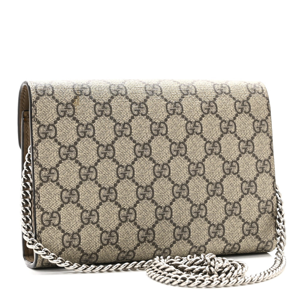 GG Supreme Monogram Mini Dionysus Chain Wallet Beige Taupe product image 3, provided for visual reference and product detail