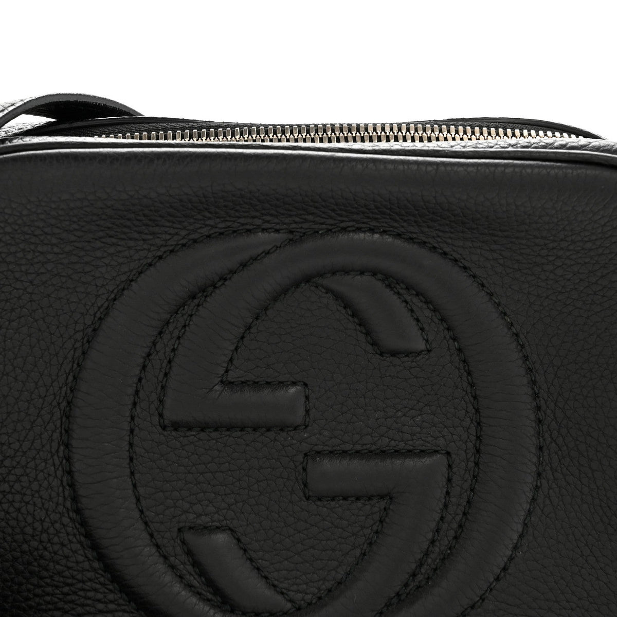 Pebbled Calfskin Small Soho Disco Bag Black product image 8, provided for visual reference and product detail review