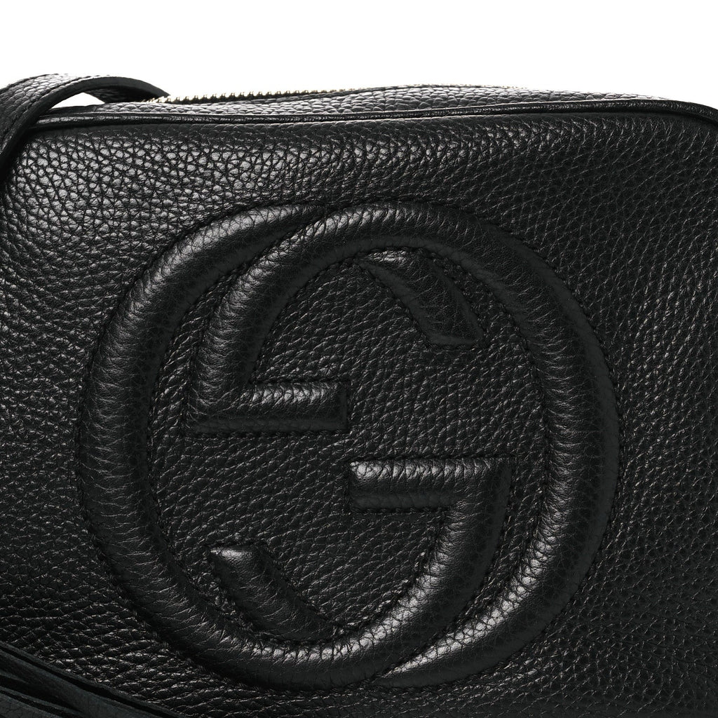 Pebbled Calfskin Small Soho Disco Bag Black product image 8, provided for visual reference and product detail review