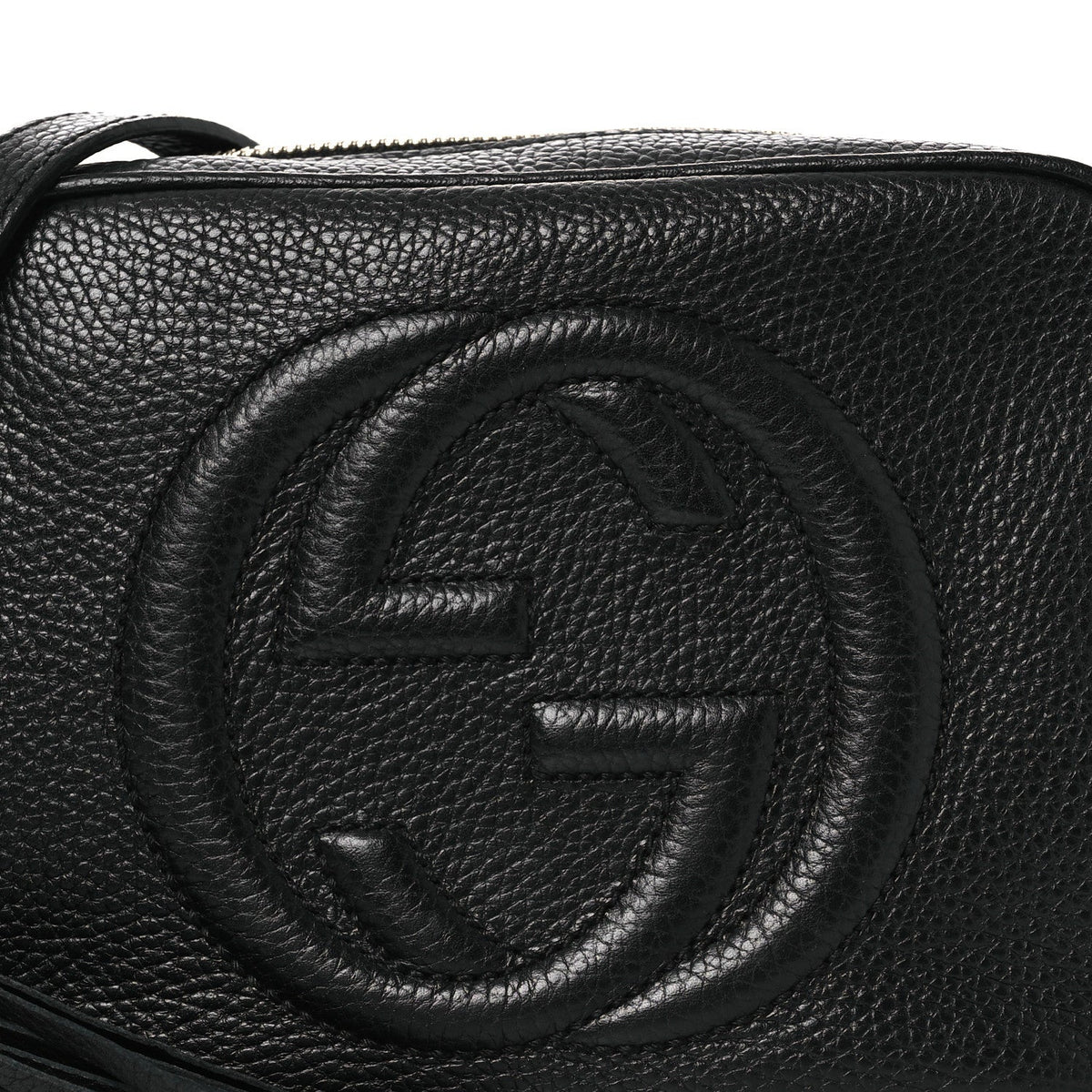Pebbled Calfskin Small Soho Disco Bag Black product image 8, provided for visual reference and product detail review