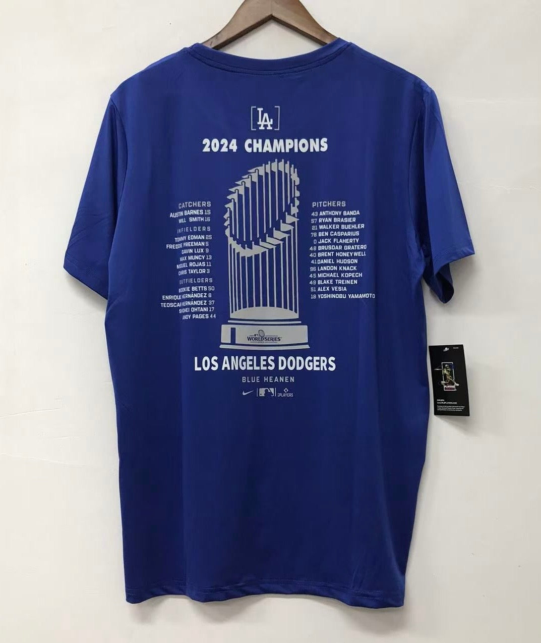 Los Angeles Dodgers 2024 World Series player roster T shirt product image 2