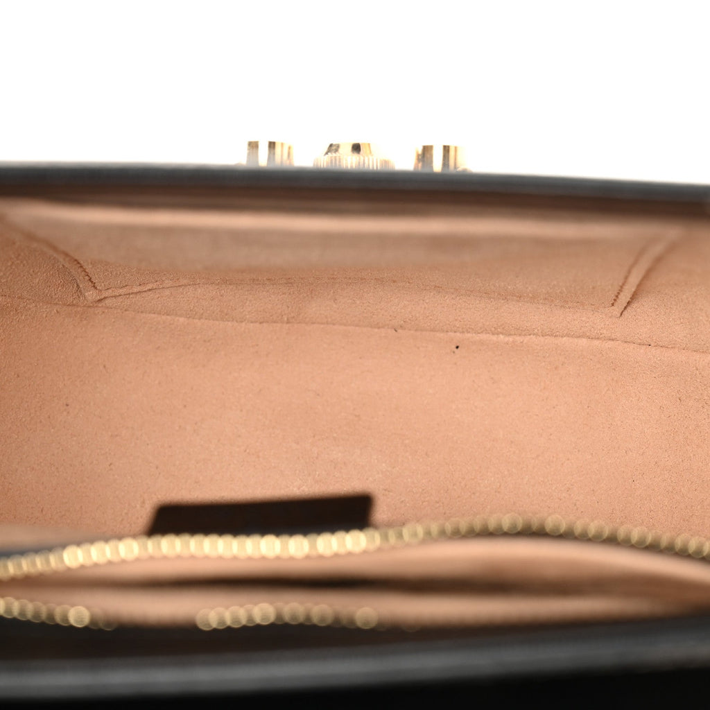 GG Supreme Monogram Calfskin Small Padlock Messenger Shoulder Bag Beige Black Cuir product image 5, provided for visual
