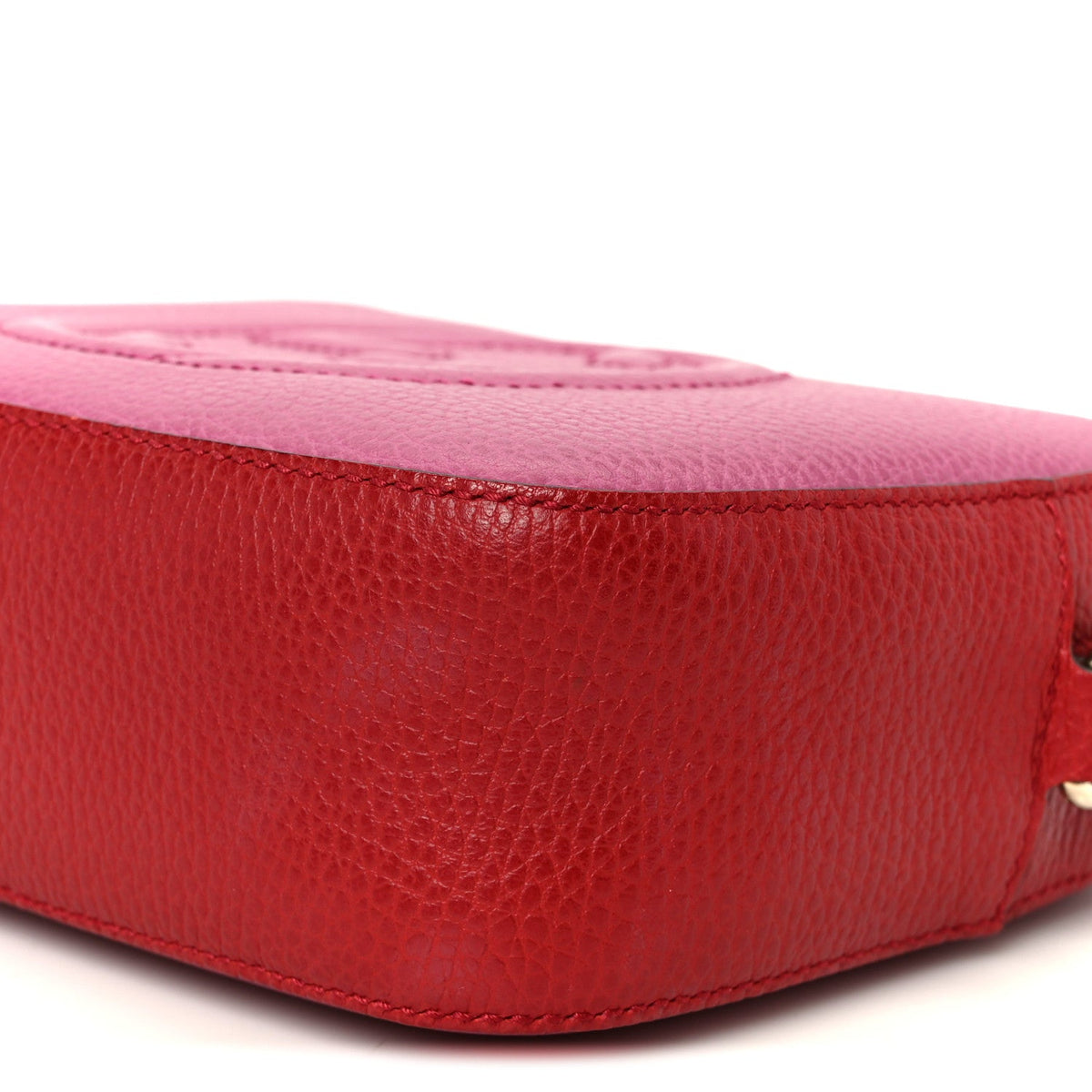 Dollar Calfskin Bi-Color Small Soho Disco Bag New Rosette Hibiscus Red product image 11, provided for visual reference and