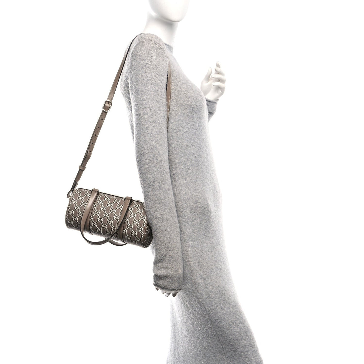 GG Shadow Monogram Ophidia Top Handle Bowler Bag Taupe product image 2, provided for visual reference and product detail