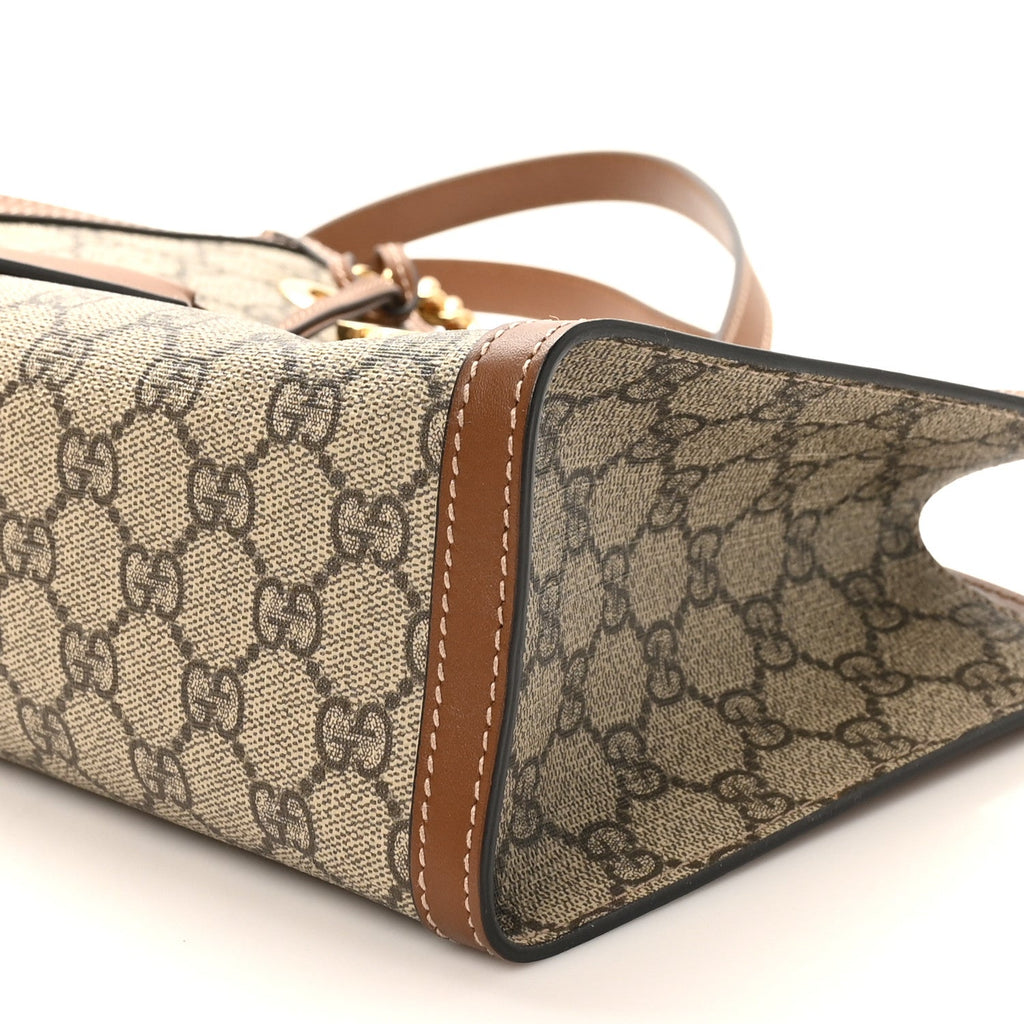 GG Supreme Monogram Calfskin Small Padlock Tote Beige Ebony Tuscany product image 10, provided for visual reference and