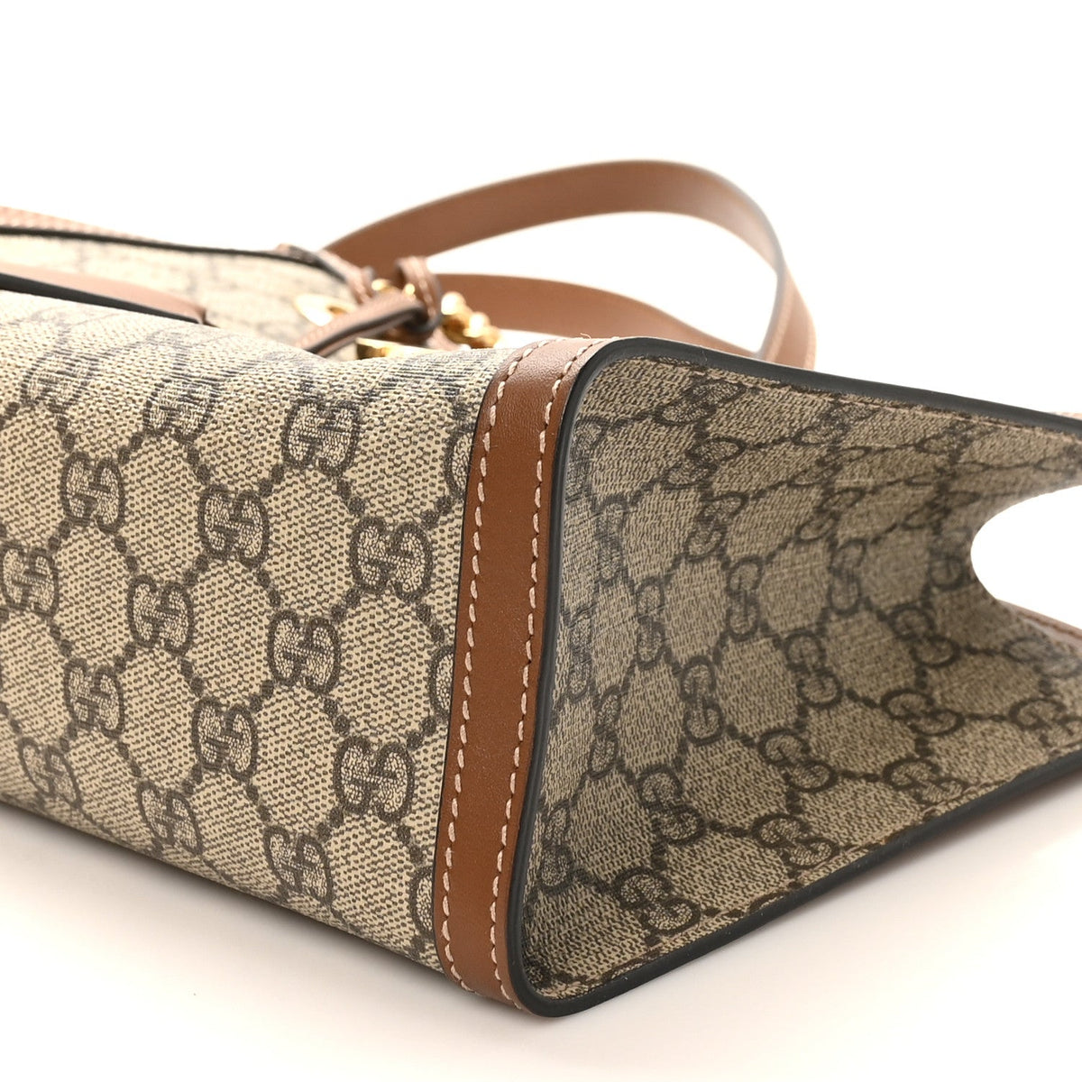 GG Supreme Monogram Calfskin Small Padlock Tote Beige Ebony Tuscany product image 10, provided for visual reference and