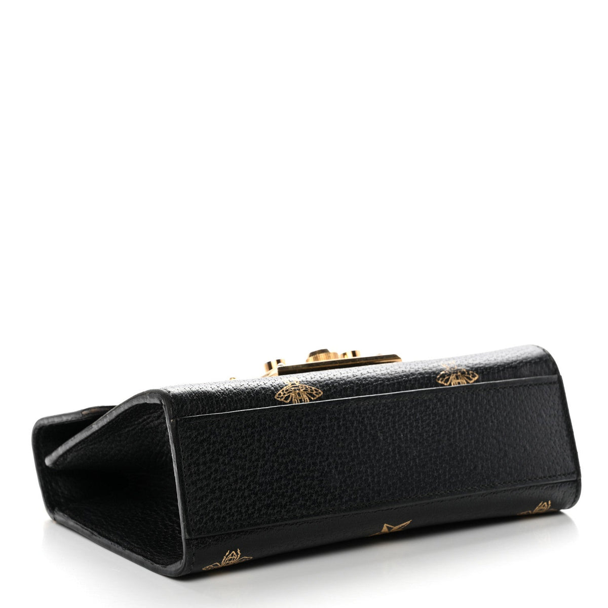 Grained Calfskin Bee Star Small Padlock Shoulder Bag Black product image 4, provided for visual reference and product detail