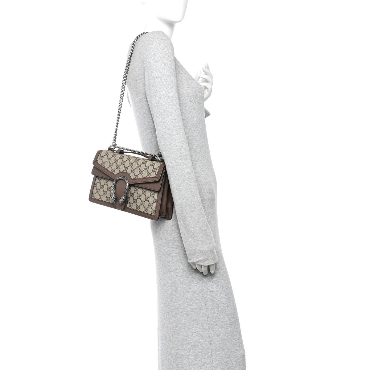 GG Supreme Monogram Textured Dollar Calfskin Top Handle Dionysus Shoulder Bag Beige Ebony New Acero product image 2,