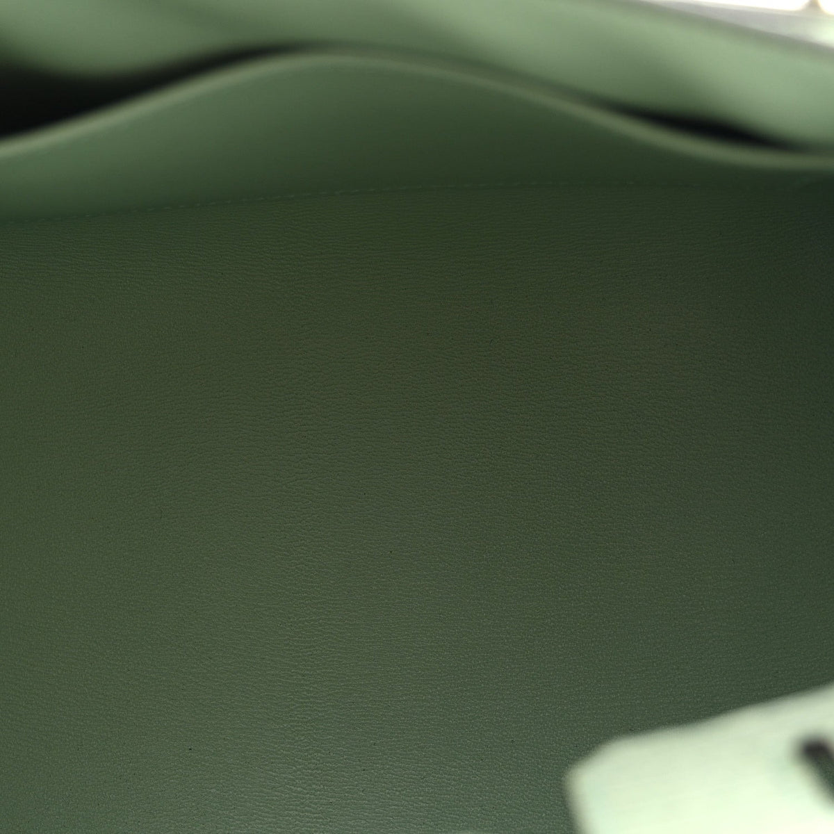 Matte Alligator Birkin Sellier 25 Vert D'eau product image 5, provided for visual reference and product detail review
