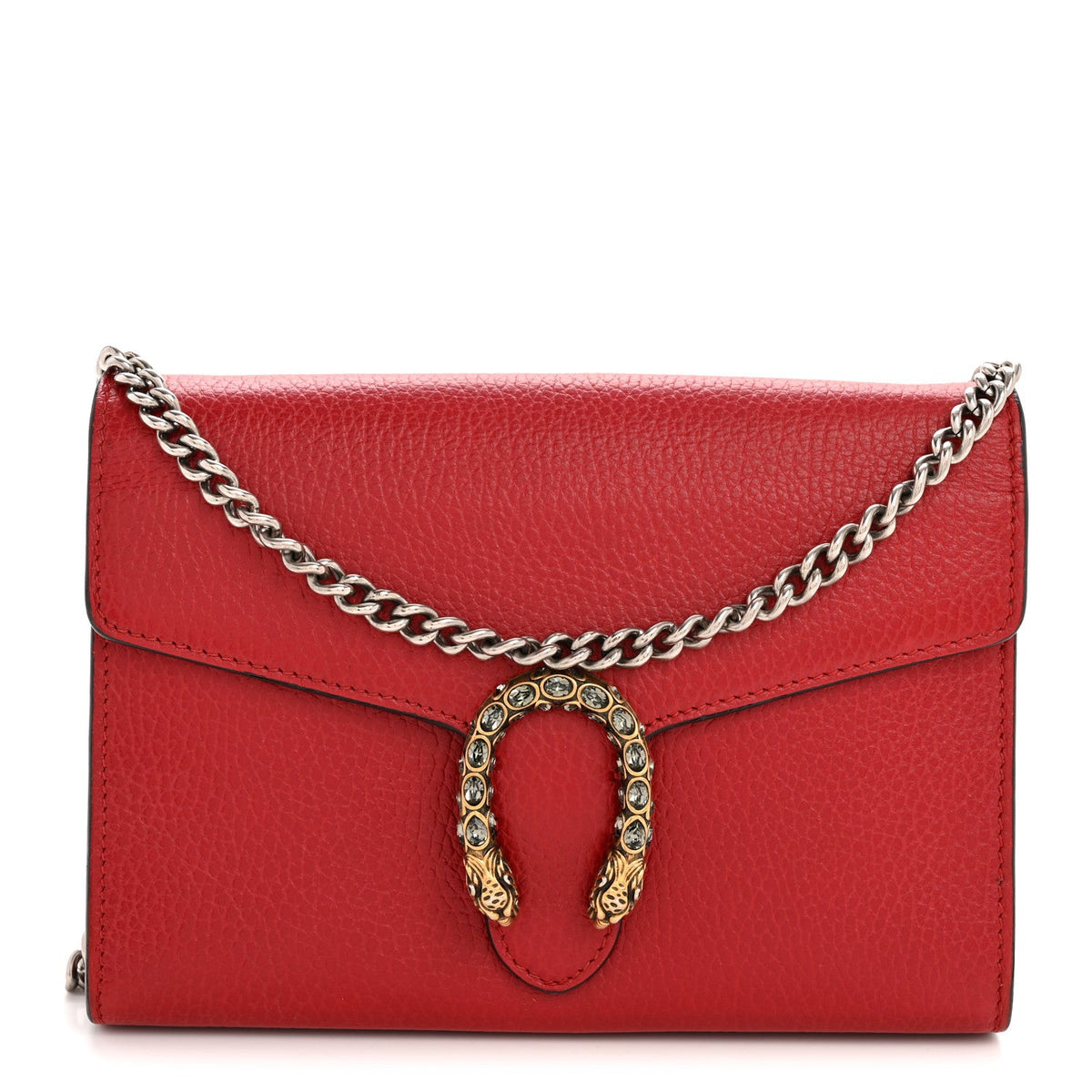 Calfskin Mini Dionysus Chain Wallet Hibiscus Red product image 1, provided for visual reference and product detail review
