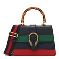 Moon Calfskin Bamboo Web Medium Dionysus Top Handle Bag Blue Emerald Hibiscus Red product image 1, provided for visual