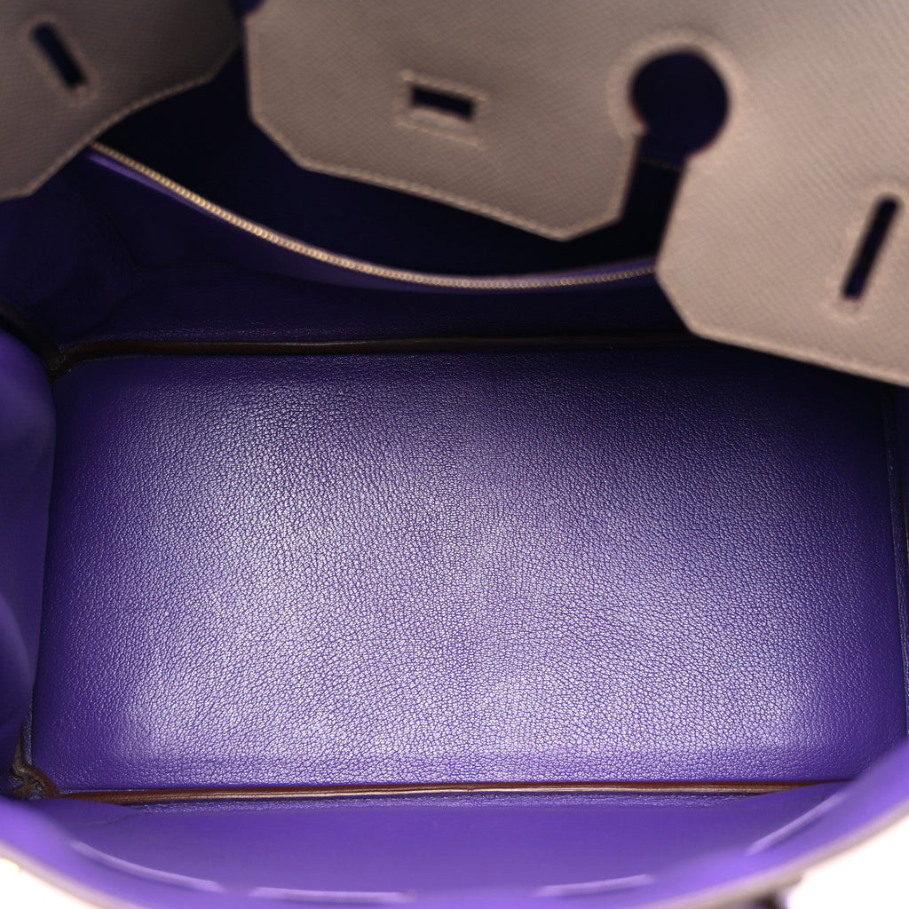Epsom Bi-Color Horseshoe Birkin 35 Etain Crocus product image 5, provided for visual reference and product detail review