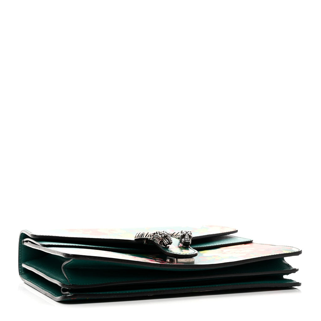 Calfskin Blooms Print Medium Dionysus Shoulder Bag Bright Emerald Multicolor product image 4, provided for visual reference