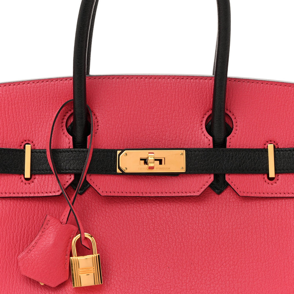 Chevre Mysore Horseshoe Birkin 30 Bougainvillea Black product image 7, provided for visual reference and product detail