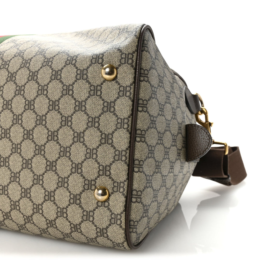 X BALENCIAGA BB Supreme Monogram Web Medium Ophidia Carry-On Duffle Bag Beige New Acero product image 9, provided for visual