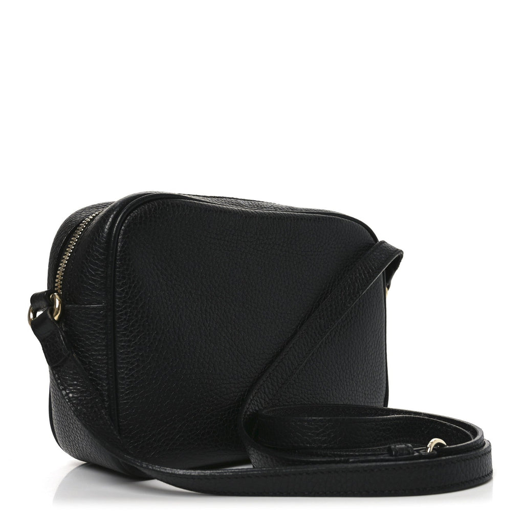 Pebbled Calfskin Small Soho Disco Bag Black product image 3, provided for visual reference and product detail review