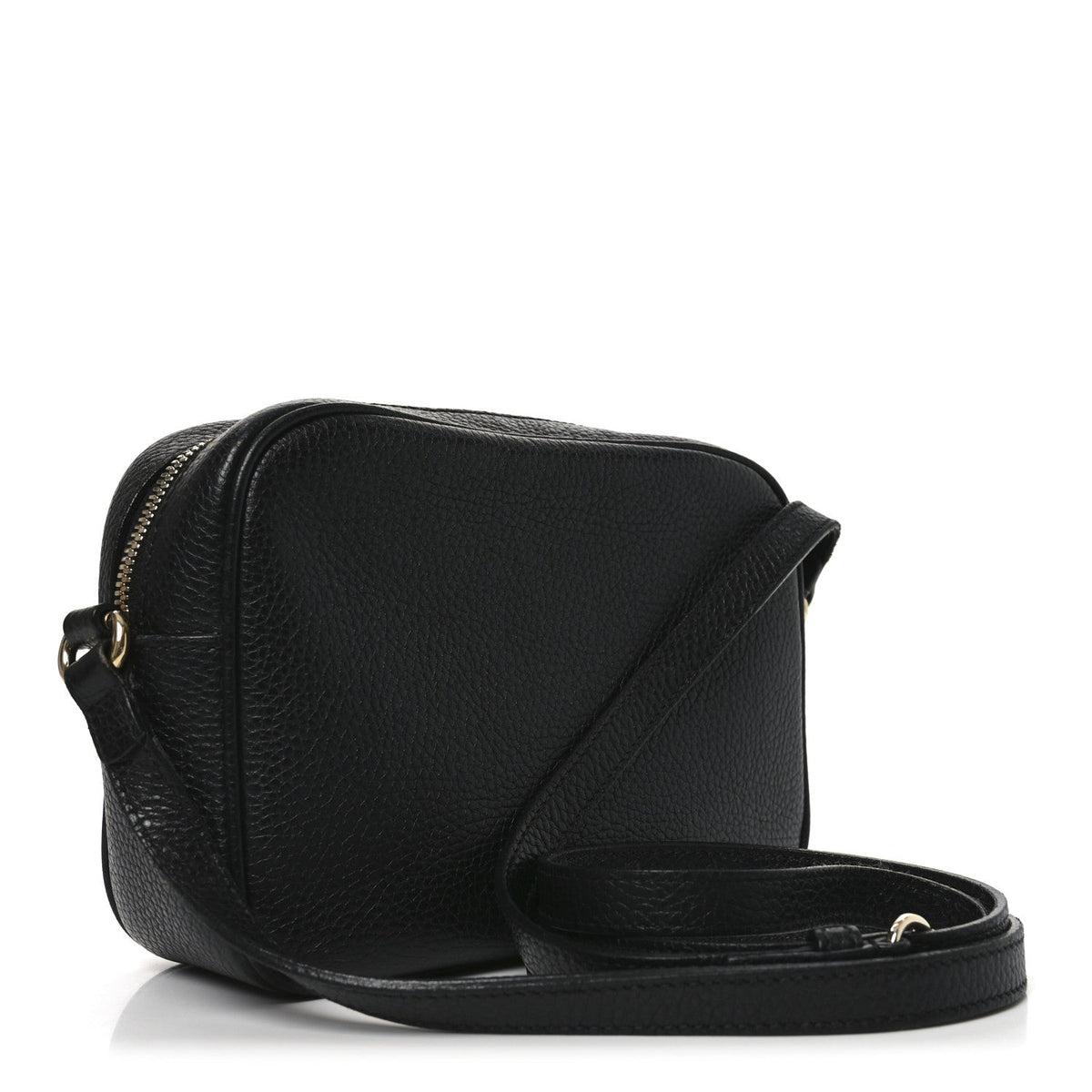 Pebbled Calfskin Small Soho Disco Bag Black product image 3, provided for visual reference and product detail review