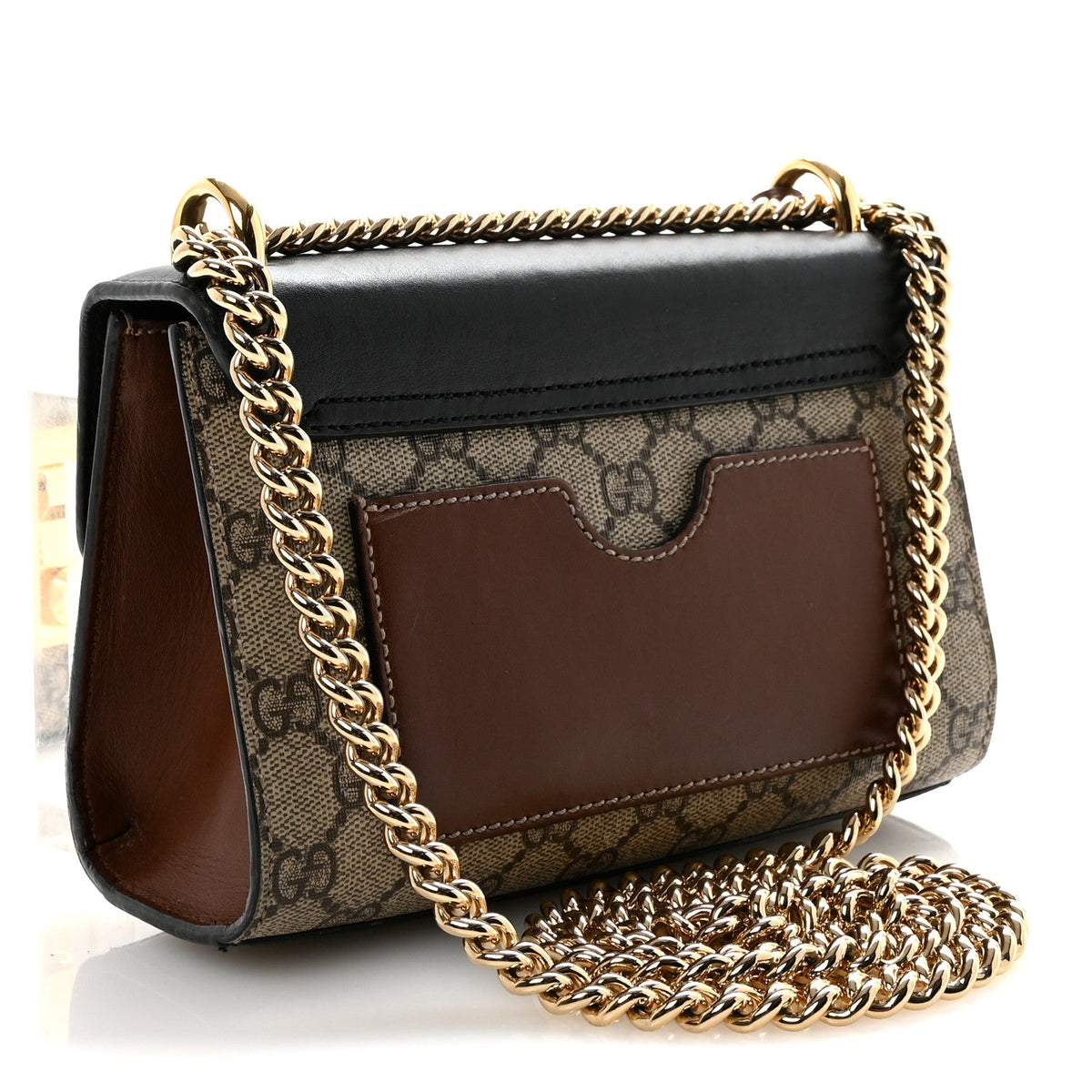 GG Supreme Monogram Calfskin Small Padlock Shoulder Bag Beige Black Cuir product image 3, provided for visual reference and