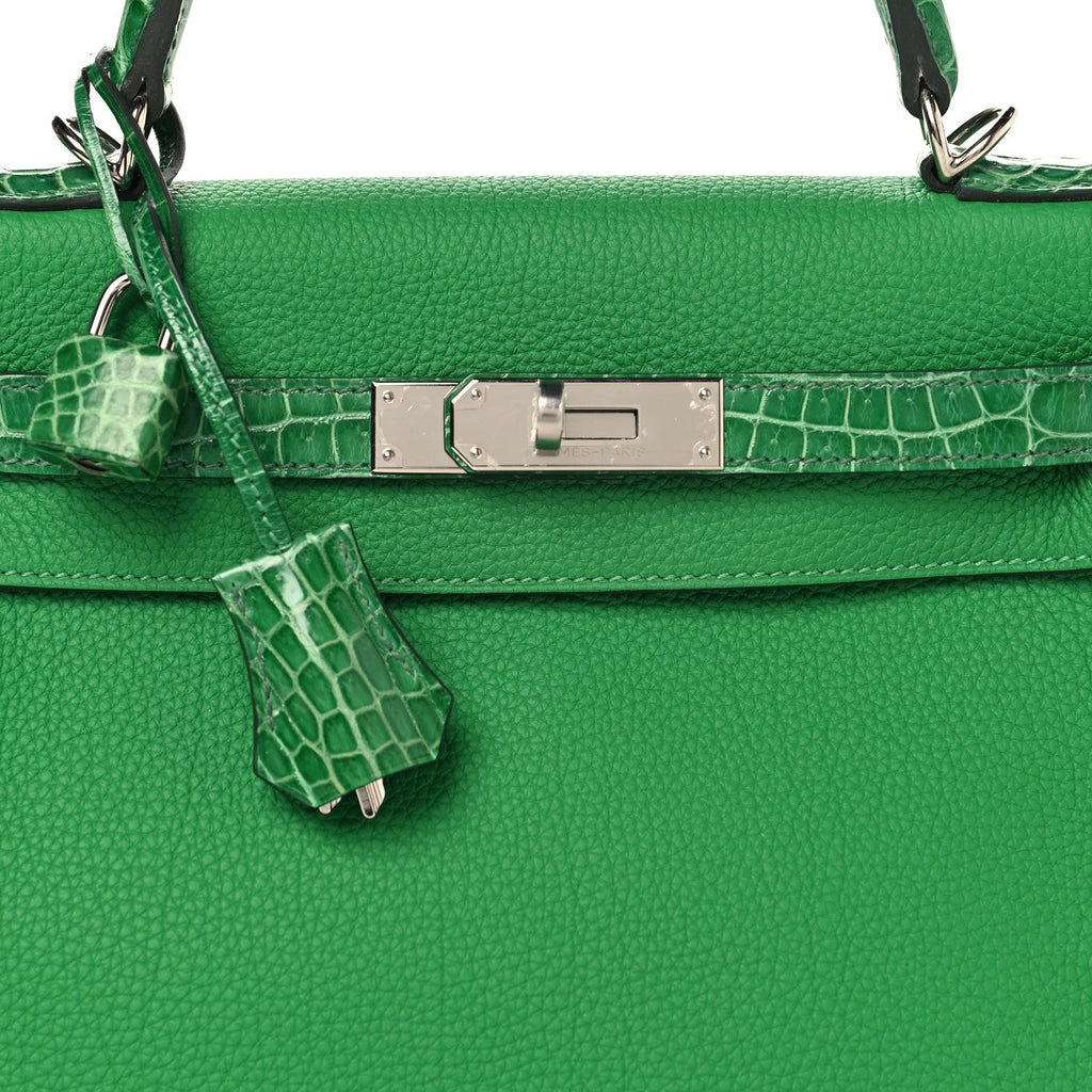 Togo Shiny Niloticus Crocodile Kelly Retourne Touch 28 Bambou product image 8, provided for visual reference and product