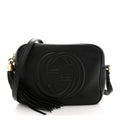 Pebbled Calfskin Small Soho Disco Bag Black product image 1, provided for visual reference and product detail review