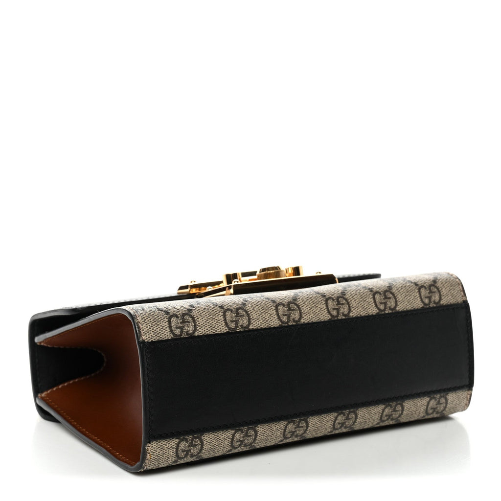 GG Supreme Monogram Calfskin Small Padlock Shoulder Bag Beige Black Cuir product image 4, provided for visual reference and