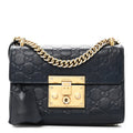 Guccissima Small Padlock Shoulder Bag Blue Agata product image 1, provided for visual reference and product detail review