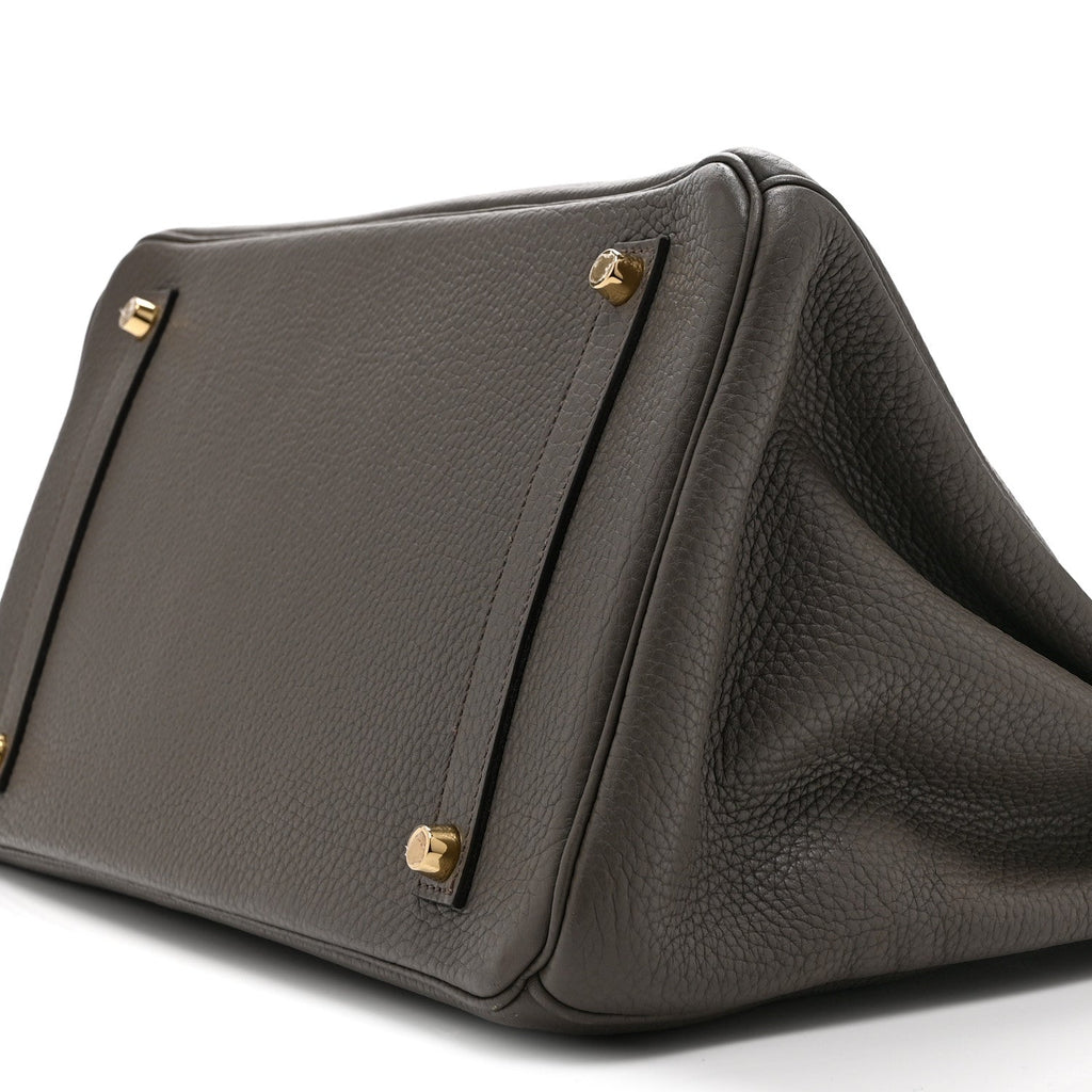 Taurillon Clemence Birkin 35 Etain product image 10, provided for visual reference and product detail review