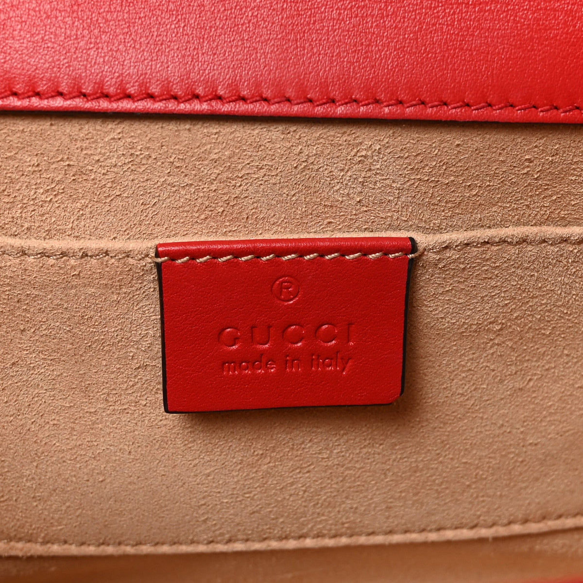 GG Supreme Monogram Apple Small Padlock Shoulder Bag Beige Multicolor Lobster Red product image 6, provided for visual