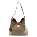 GG Icon Monogram Padlock Shoulder Bag Beige Dark Brown product image 1, provided for visual reference and product detail