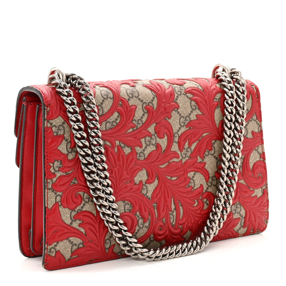 GG Supreme Monogram Arabesque Dionysus Shoulder Bag Hibiscus Red product image 3, provided for visual reference and product