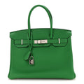 Taurillon Clemence Birkin 30 Menthe product image 1, provided for visual reference and product detail review