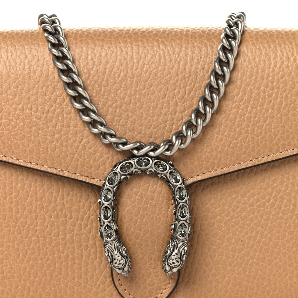 Dollar Calfskin Crystal Mini Dionysus Chain Wallet Natural Tan Black Diamond product image 8, provided for visual reference