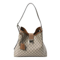 GG Icon Monogram Padlock Shoulder Bag Beige Dark Brown product image 1, provided for visual reference and product detail