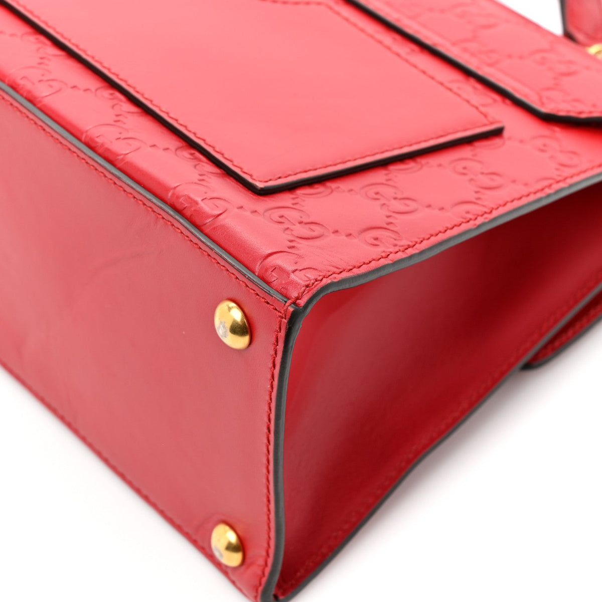 Guccissima Signature Small Padlock Top Handle Bag Hibiscus Red product image 11, provided for visual reference and product