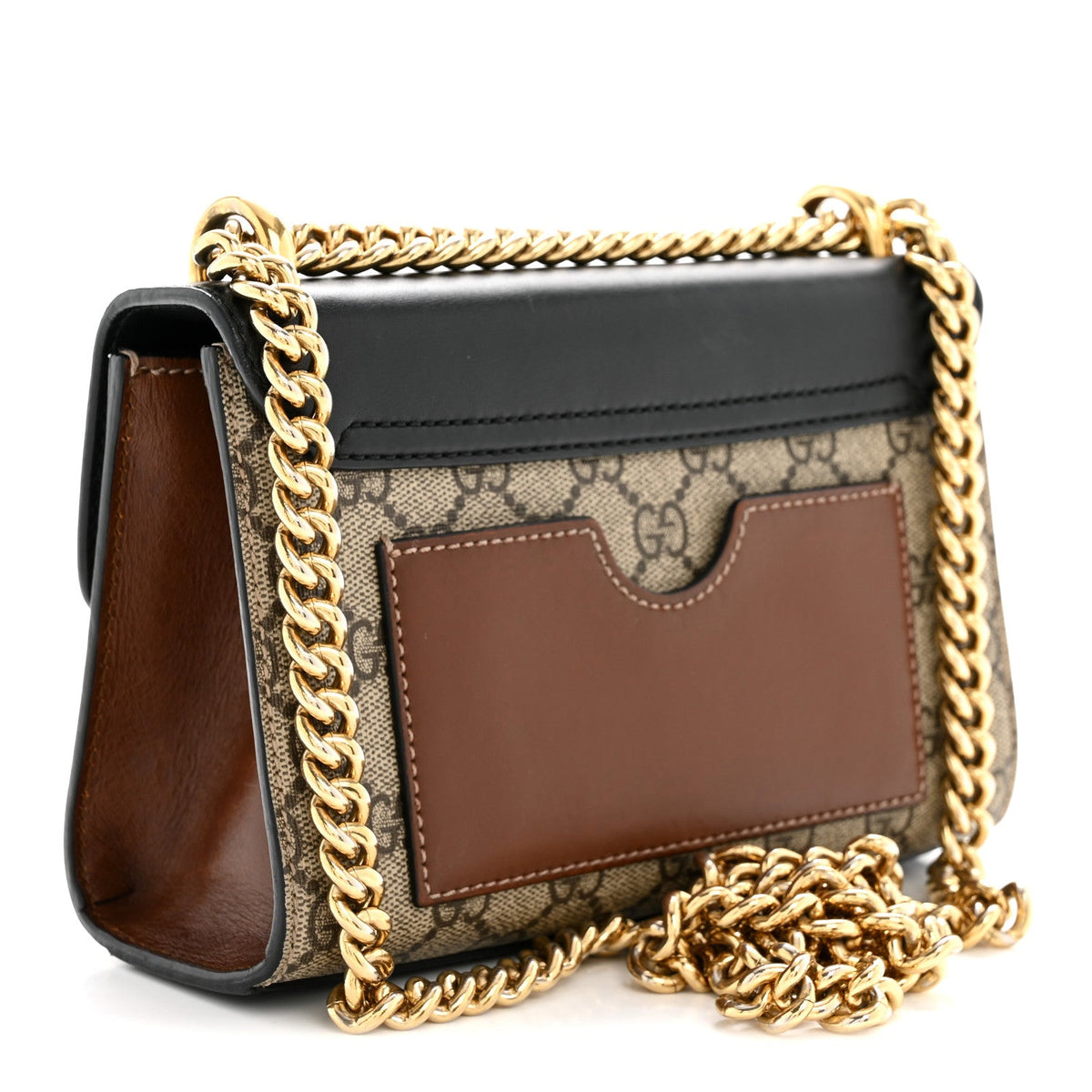 GG Supreme Monogram Calfskin Small Padlock Shoulder Bag Beige Black Cuir product image 3, provided for visual reference and