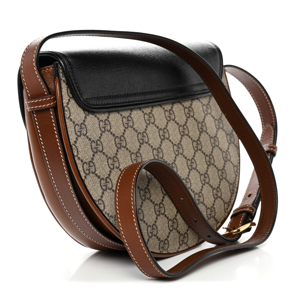 GG Supreme Monogram Calfskin Small Padlock Messenger Shoulder Bag Beige Black Cuir product image 3, provided for visual