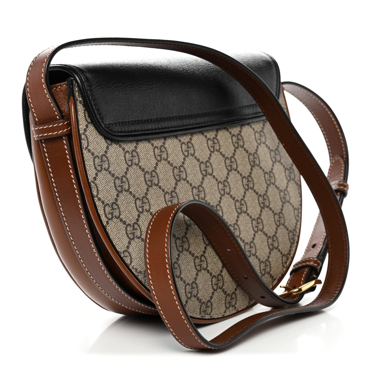 GG Supreme Monogram Calfskin Small Padlock Messenger Shoulder Bag Beige Black Cuir product image 3, provided for visual