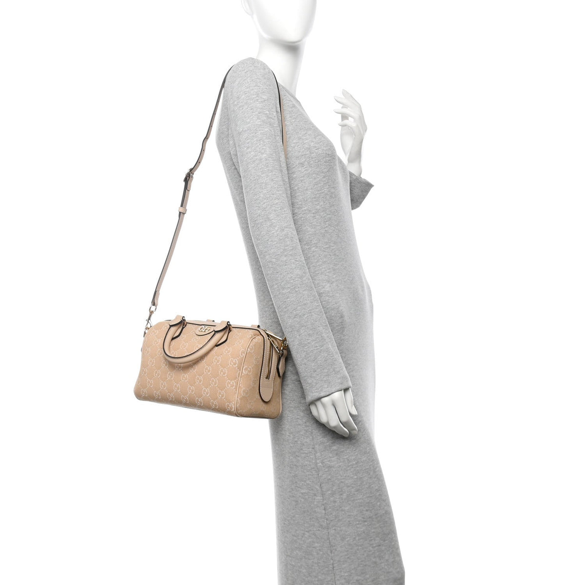 Summer Denim Calfskin GG Monogram Small Ophidia Top Handle Bag Souffle Rose product image 2, provided for visual reference