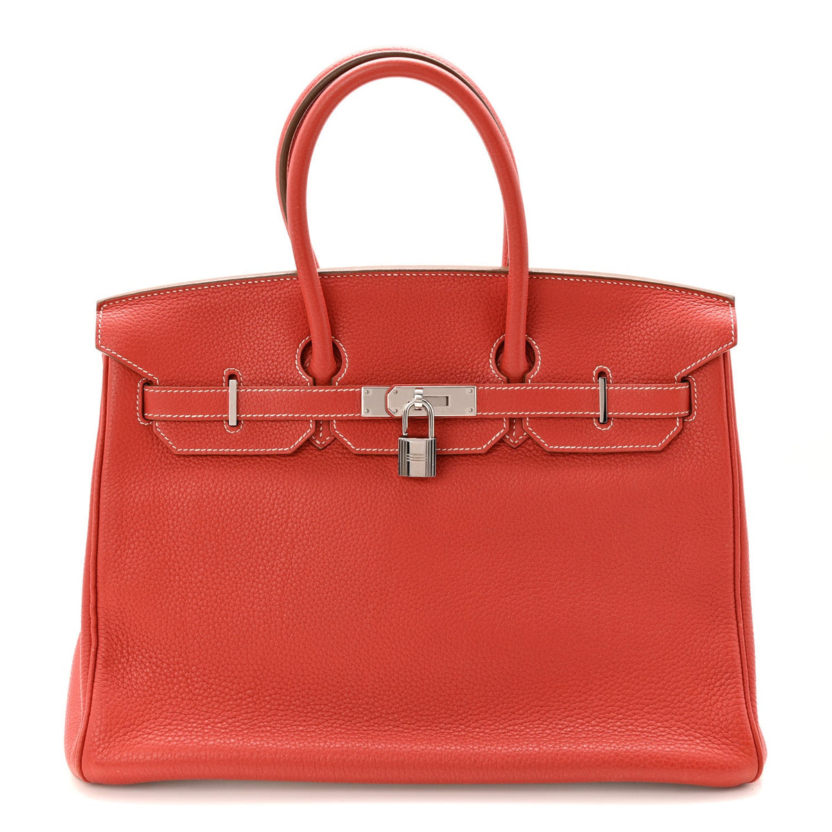 Taurillon Clemence Eclat Birkin 35 Sanguine White product image 1, provided for visual reference and product detail review