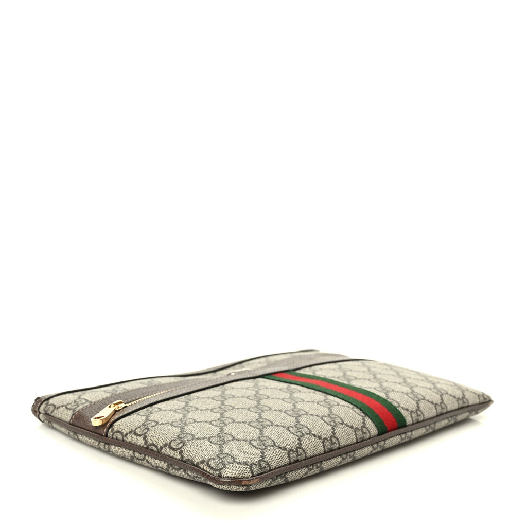 GG Supreme Monogram Large Ophidia Pouch Clutch Brown product image 4, provided for visual reference and product detail review