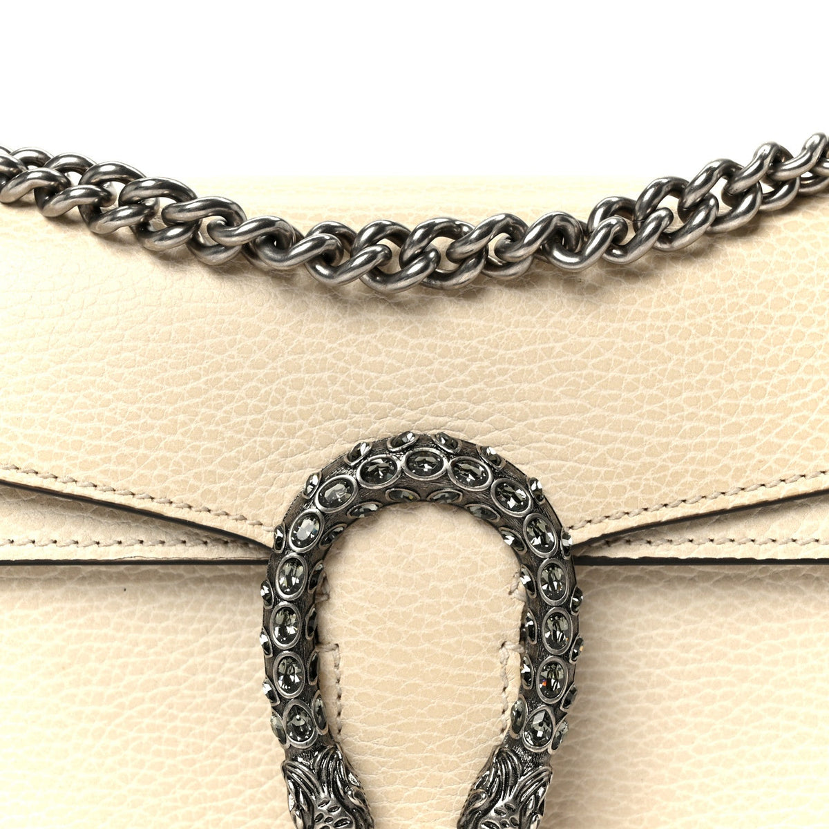 Dollar Calfskin Crystal Small Dionysus Shoulder Bag Mystic White product image 9, provided for visual reference and product