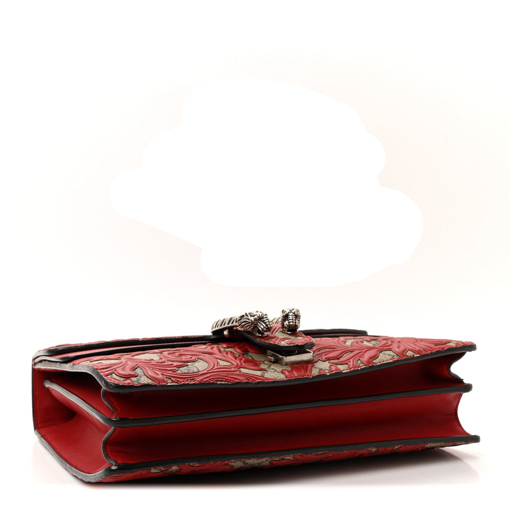 GG Supreme Monogram Arabesque Medium Dionysus Shoulder Bag Hibiscus Red product image 4, provided for visual reference and