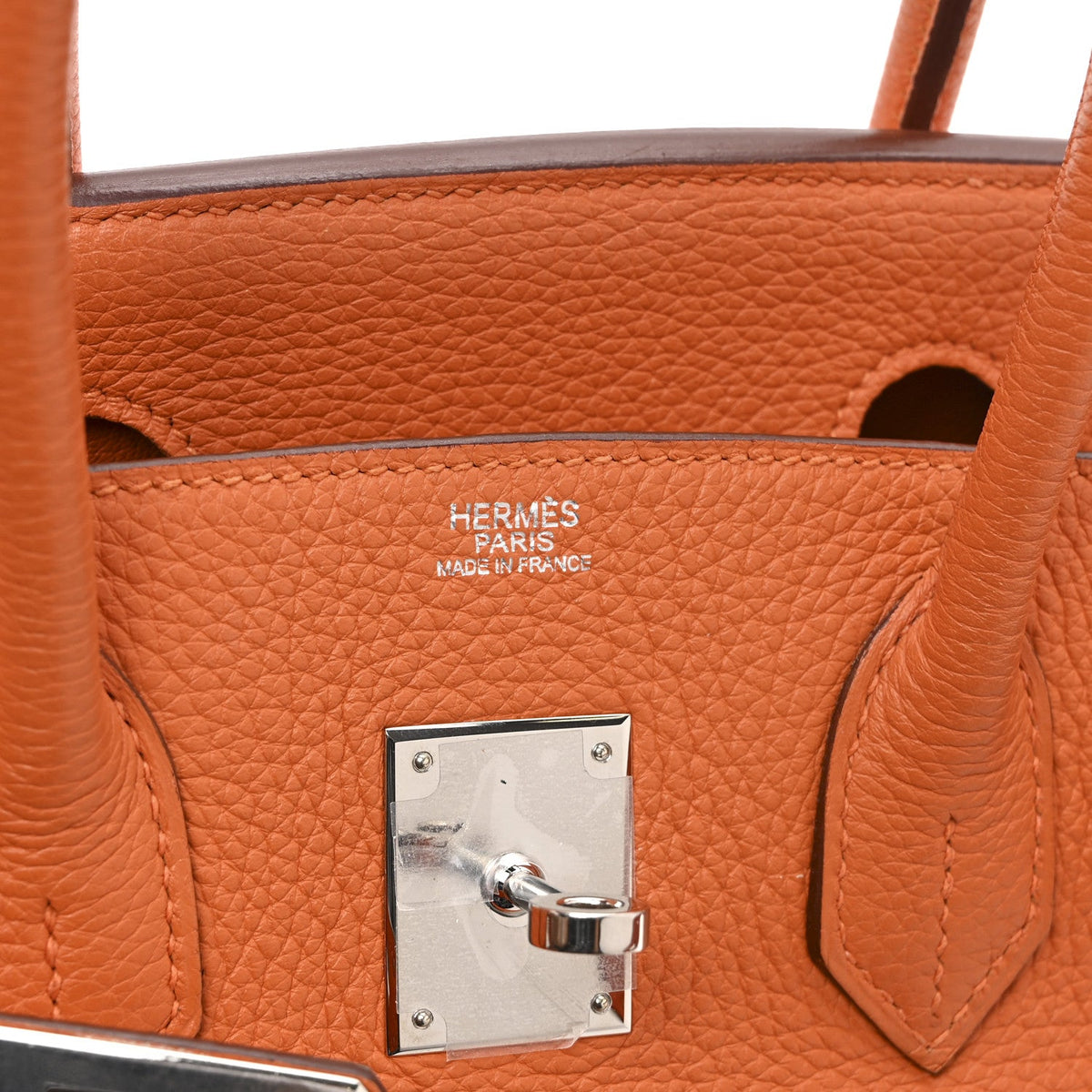 Taurillon Clemence Birkin 30 Orange product image 6, provided for visual reference and product detail review