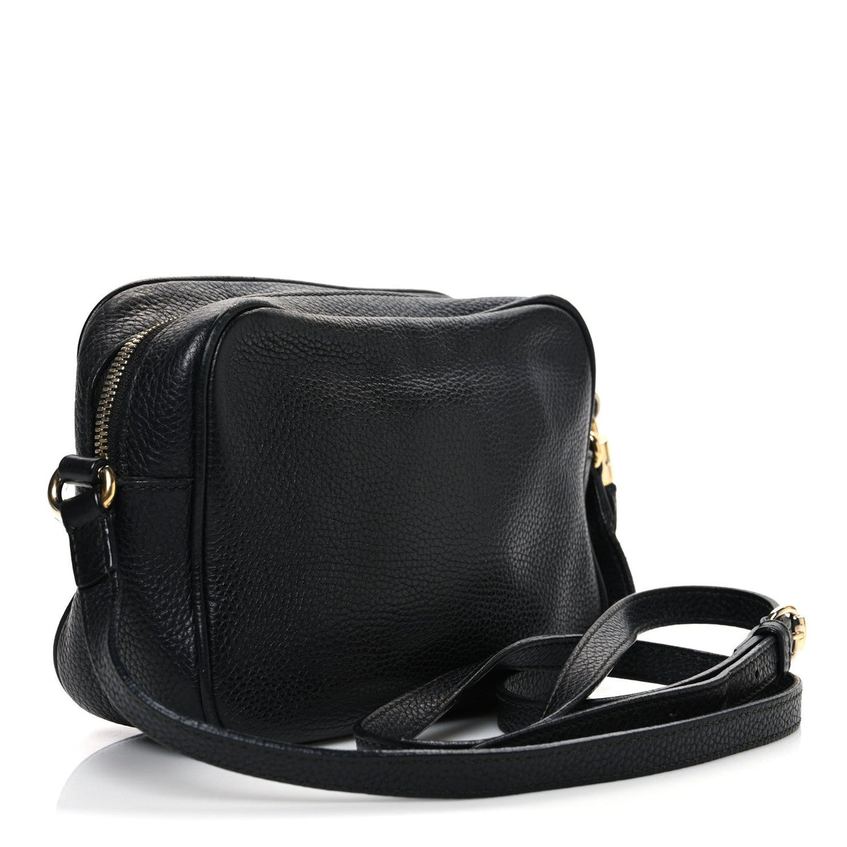 Pebbled Calfskin Small Soho Disco Bag Black product image 3, provided for visual reference and product detail review