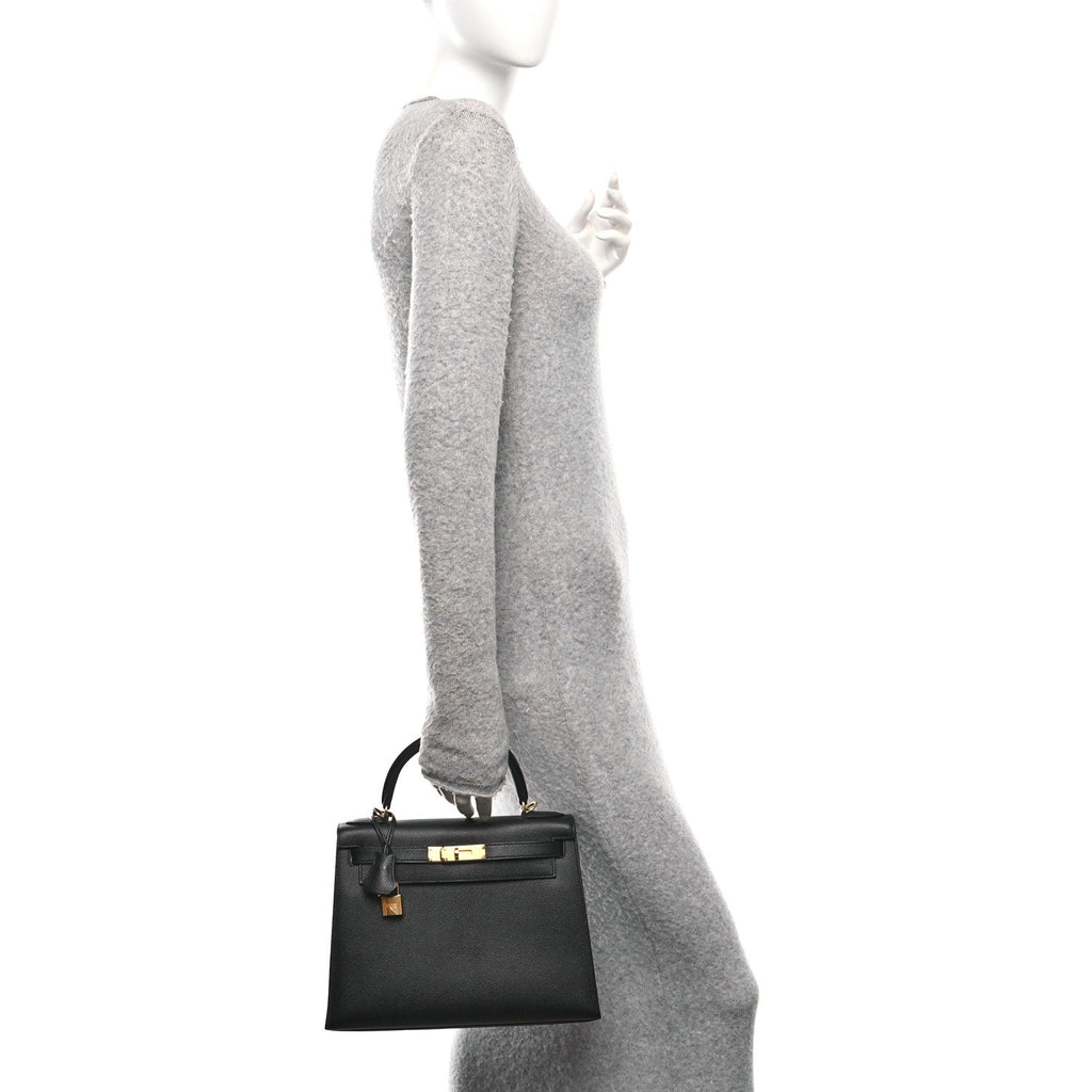 Epsom Kelly Sellier 28 Black product image 2, provided for visual reference and product detail review