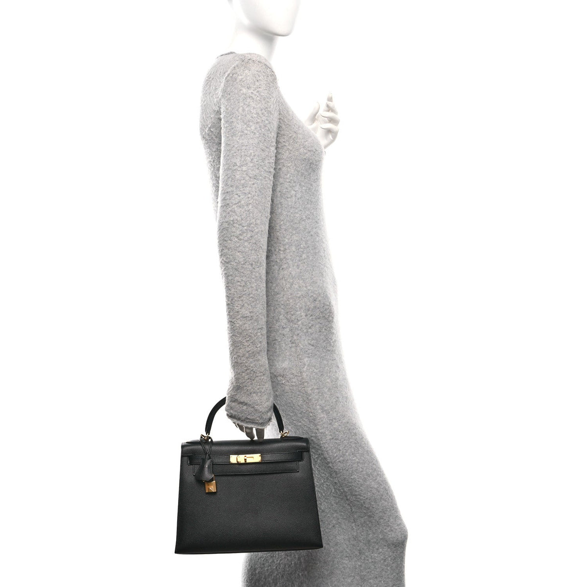 Epsom Kelly Sellier 28 Black product image 2, provided for visual reference and product detail review